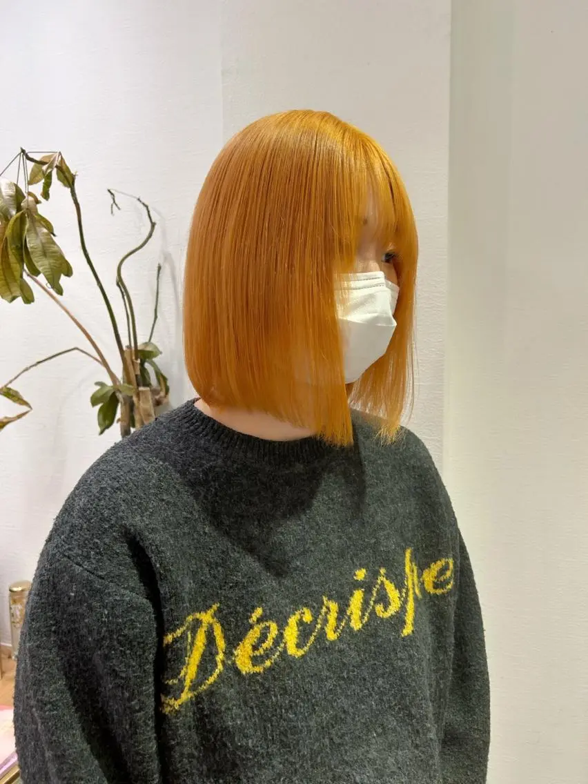 ミディアム カラー ヘアアレンジ ワンレンボブ ショートボブ アッシュ バレイヤージュ ベージュカラー 髪質改善【縮毛矯正】 北千住 田邉 澪のヘアスタイル