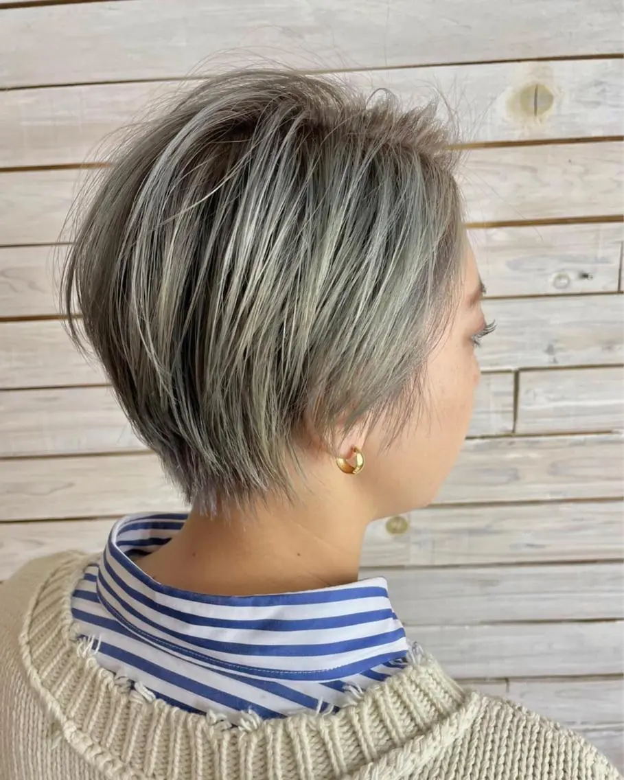 ショート カラー ハイトーンカラー ショートヘア ✨大人美人ショート✨ 店長 藤井一輝のヘアスタイル