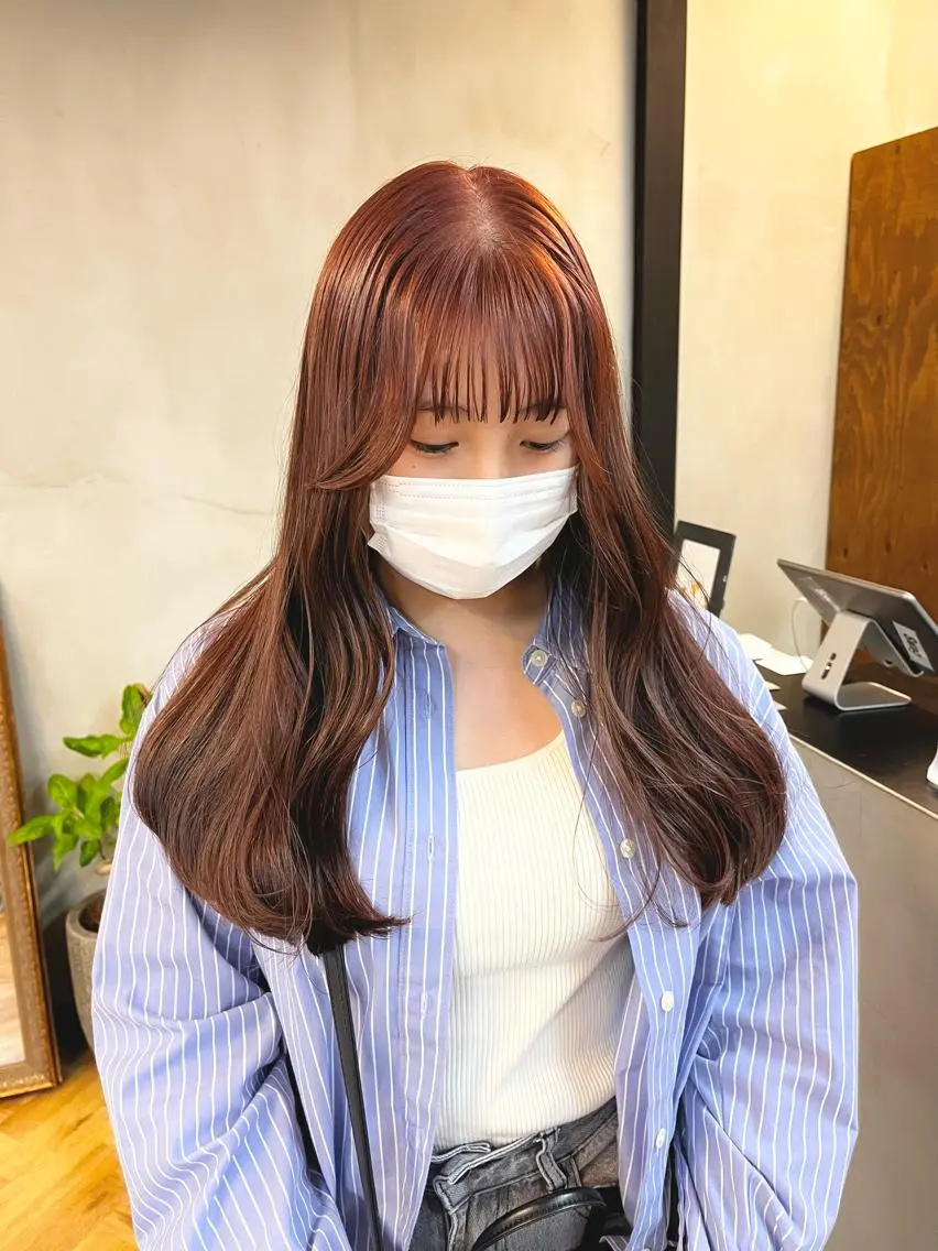 ロング カラー ヘアアレンジ ブリーチ ダブルカラー ブリーチなしカラー カット ヘアカラー トリートメント ena/ブリーチなし 透明感・レイヤー🎀のヘアスタイル