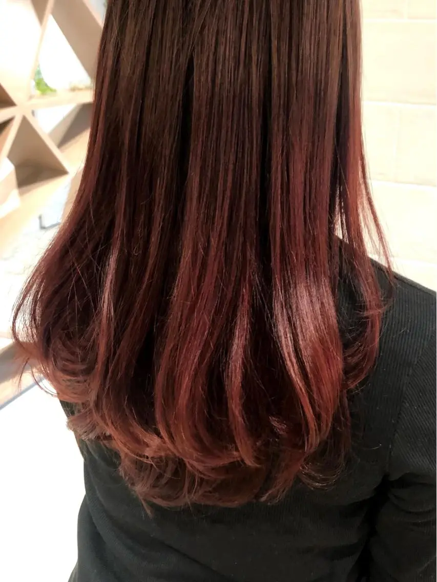 セミロング カラー ブリーチ ピンクカラー ローズカラー ブリーチモデル募集中 小柴のヘアスタイル