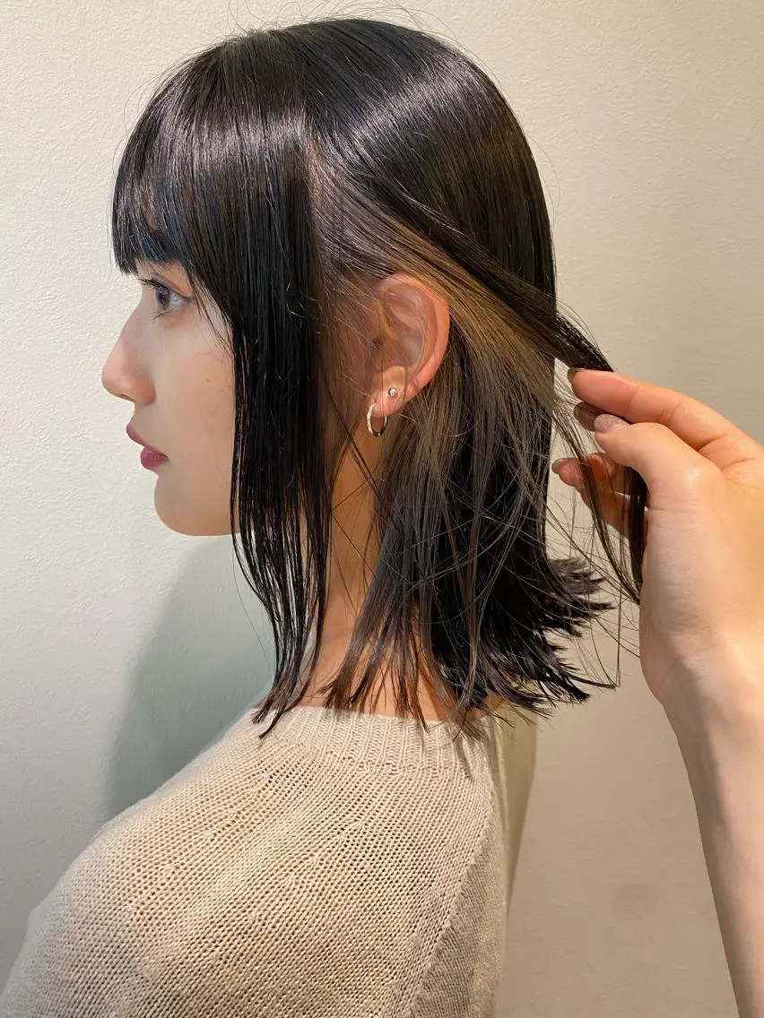 ミディアム カラー カット ヘアカラー トリートメント 鹿児島 聖来のヘアスタイル