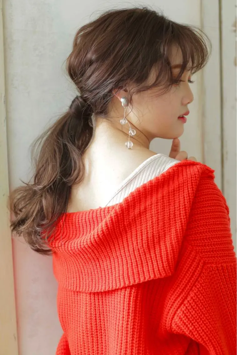 ロング カット ヘアカラー トリートメント しもかわ かほのヘアスタイル