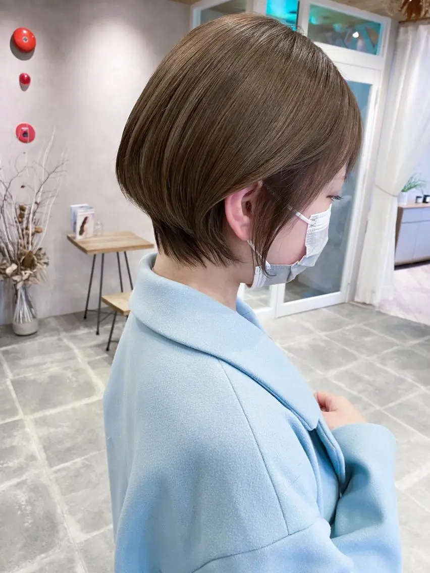 ショート カラー ベージュカラー ショートヘア 小顔カット カット ヘアカラー トリートメント 丹羽 隼人/髪質改善 /韓国ヘア🇰🇷のヘアスタイル