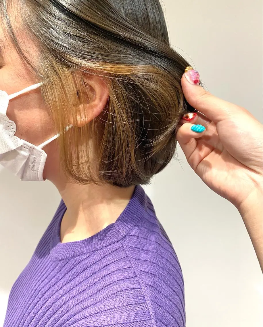ショート カラー ブリーチ ブリーチなしカラー 🌈🌸あおき みちる🌟💗のヘアスタイル