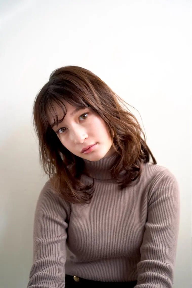 セミロング パーマ セミロングパーマ デジタルパーマ カット パーマ 千 田のヘアスタイル