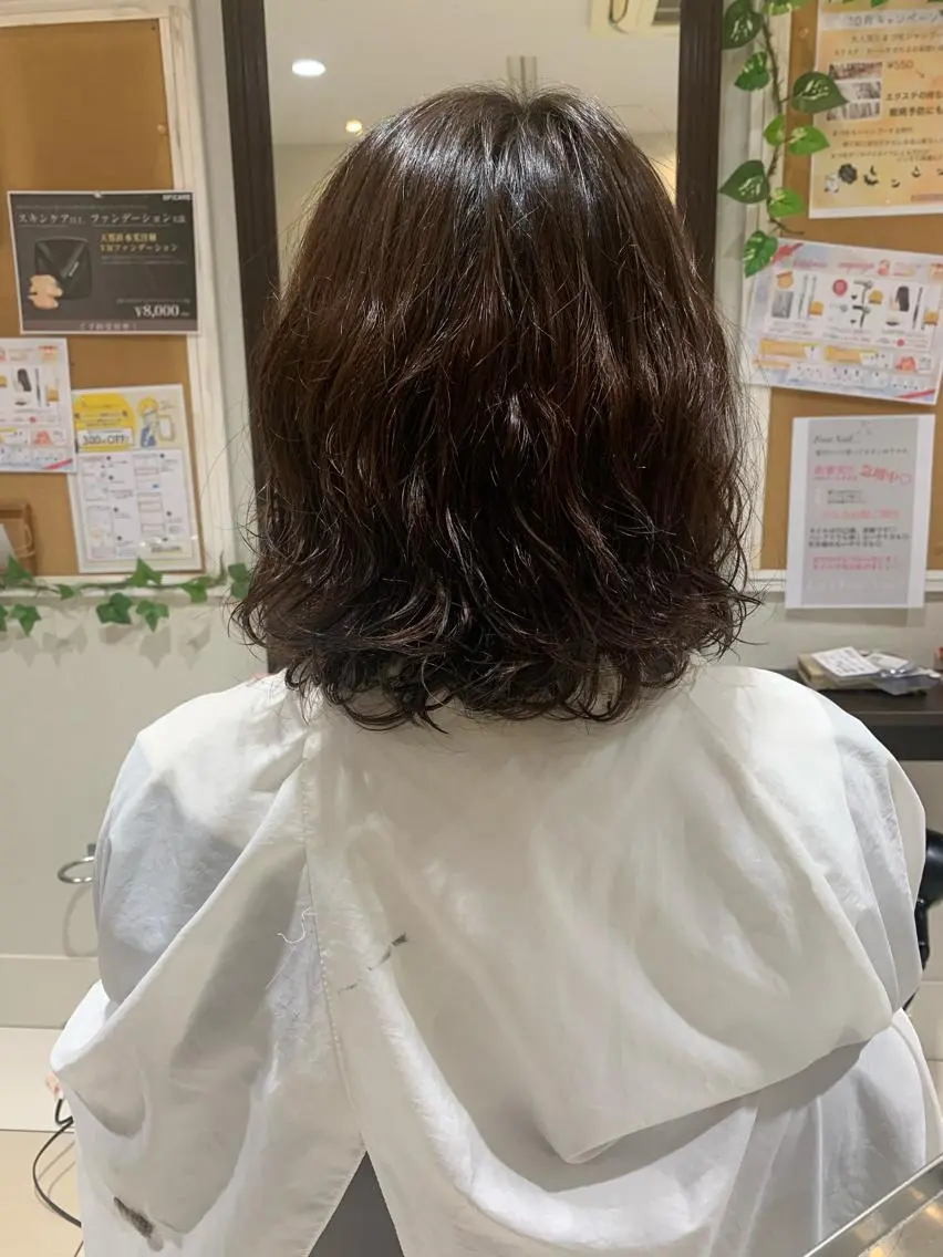 ミディアム パーマ 永瀬 恵のヘアスタイル