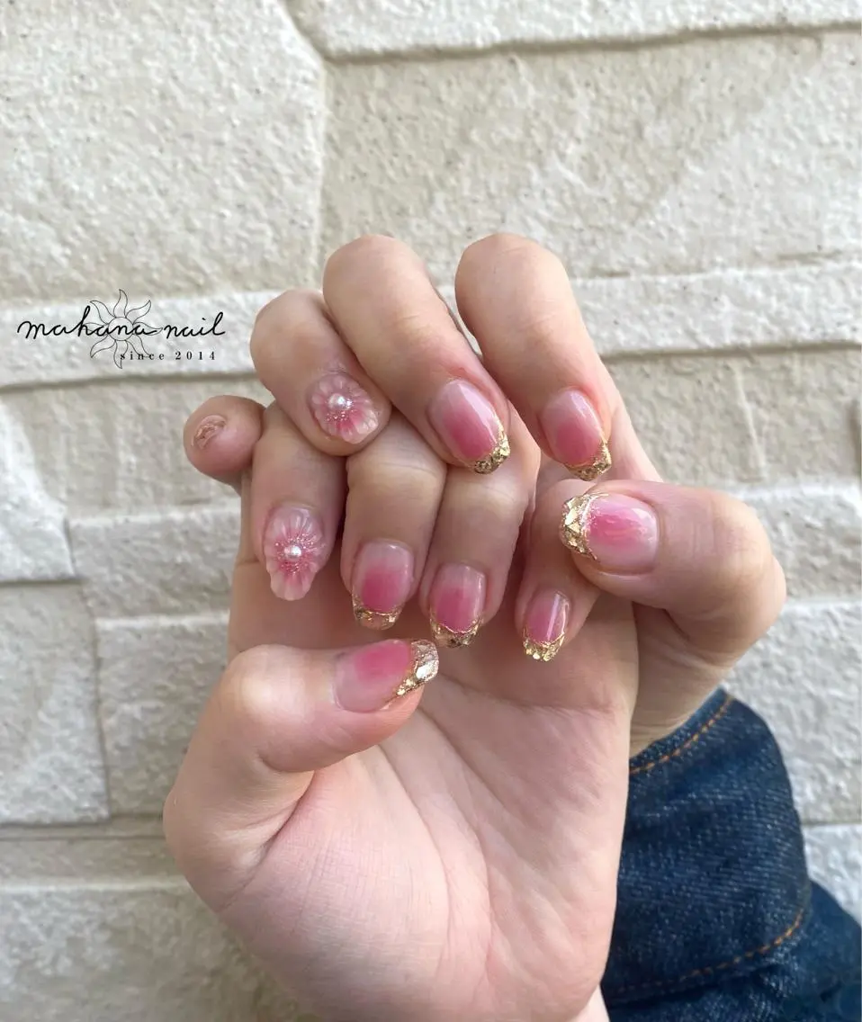 ネイル フラワーネイル 持ち込み mahana nailのネイルデザイン