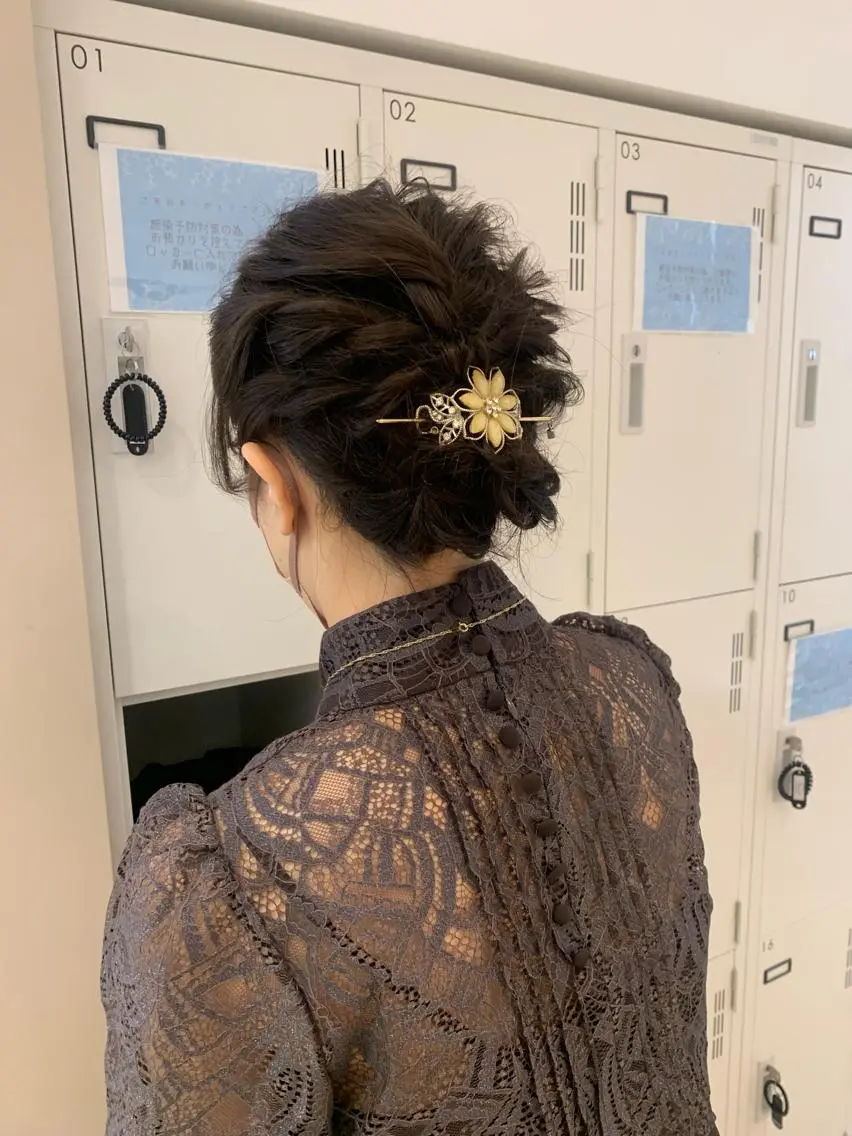 ロング ヘアアレンジ ヘアセット ミドウチ アヤカのヘアスタイル