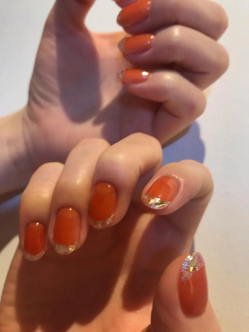 ネイル フレンチネイル ガラスフレンチ emunail あやかのネイルデザイン