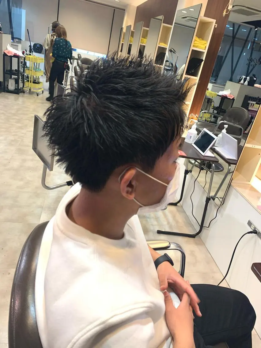 ショート メンズ カット ヘアセット メンズパーマ/難波/ 心斎橋　室園亮佑のヘアスタイル