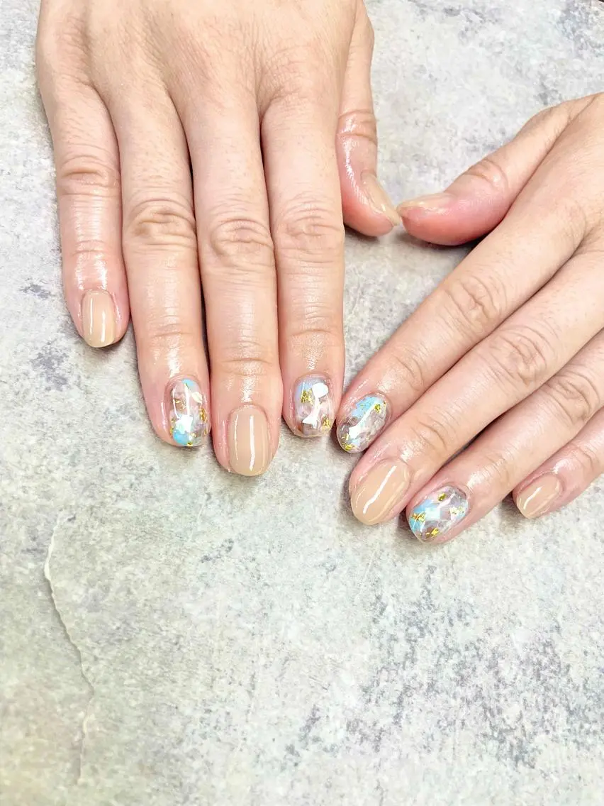 ネイル アートネイル フレンチネイル ジェルネイル ガラスフレンチ グラデーション ハンドネイル ハンドケア FASTNAIL PLUS 新宿店のネイルデザイン