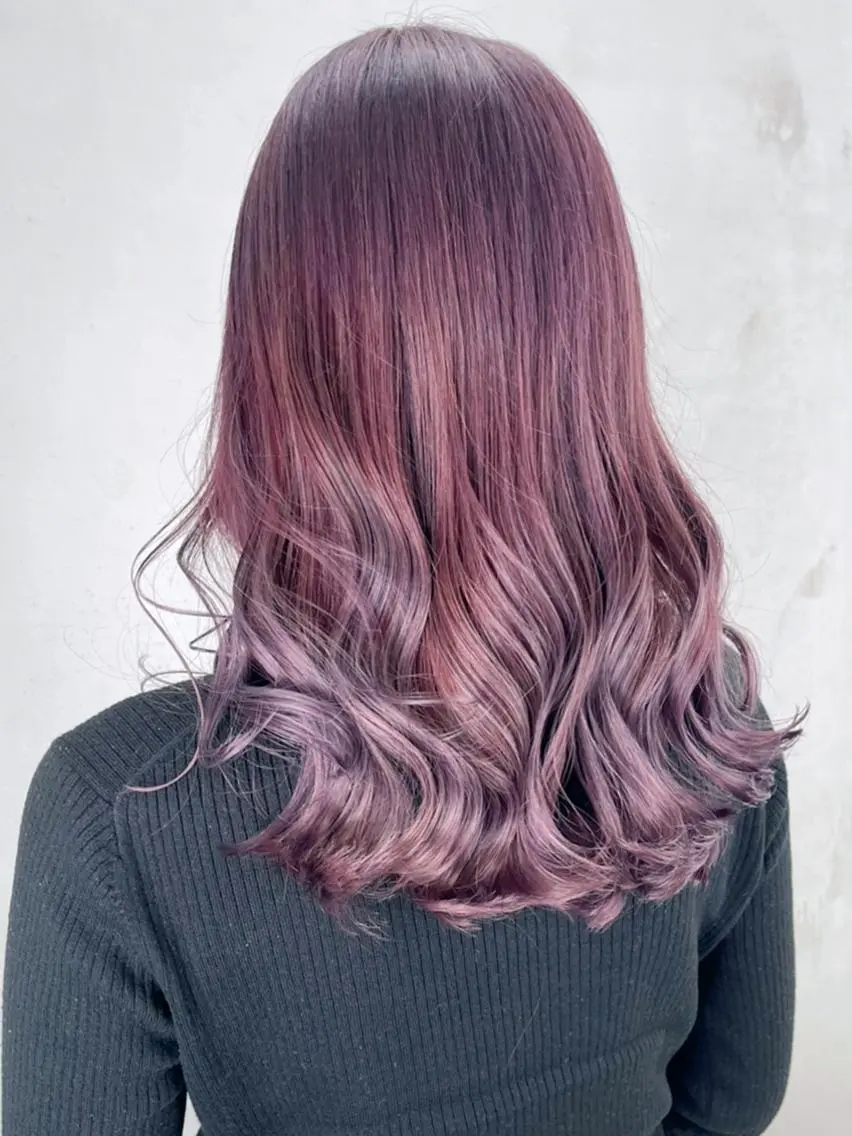 セミロング カラー パーマ ヘアアレンジ ラベンダーカラー ITbyALBUM 浦和店のヘアスタイル