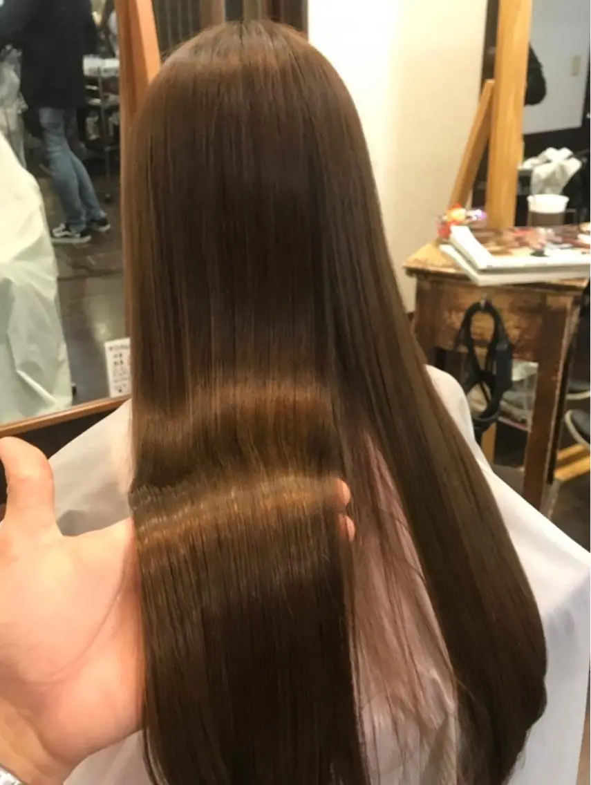ロング カラー 色落ちまでキレイに! !女性サロンのヘアスタイル