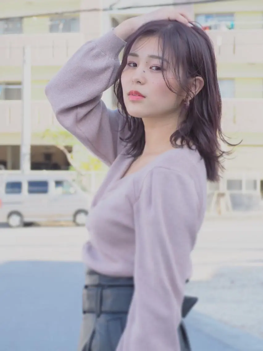 ミディアム カラー イルミナカラー カット ヘアカラー grand juteのヘアスタイル
