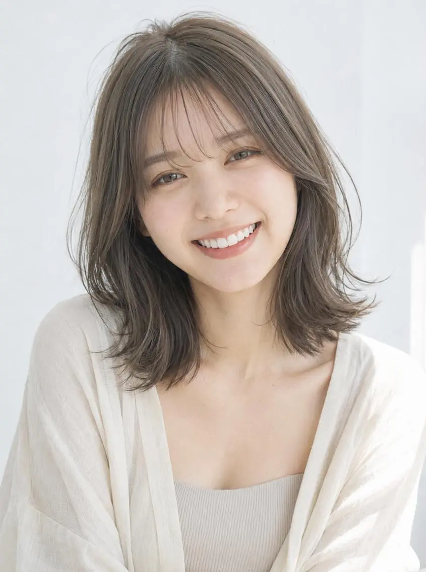 ミディアム カット ヘアカラー トリートメント an・rata/ プチプラ/和歌山市駅のヘアスタイル