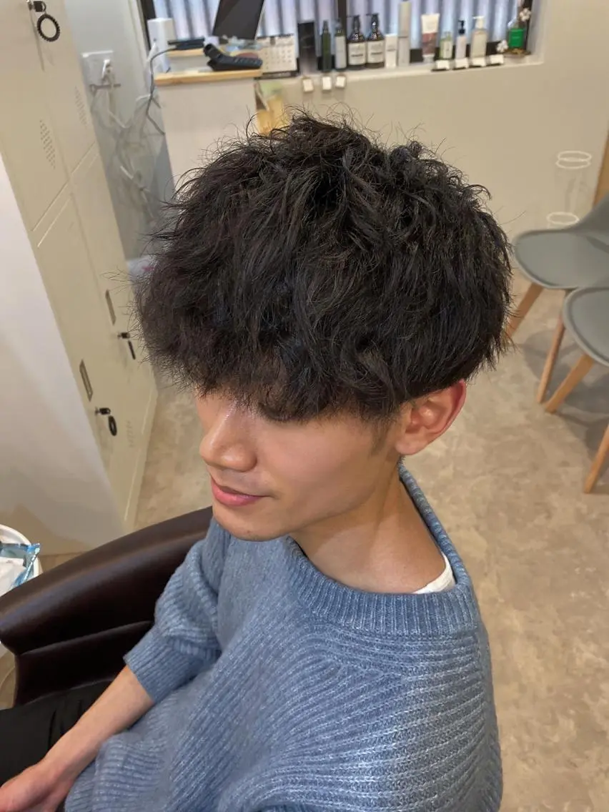 ショート カラー パーマ メンズ カット ヘアカラー トリートメント 髪質改善/ストレート /オリーブ/堀内浩和のヘアスタイル