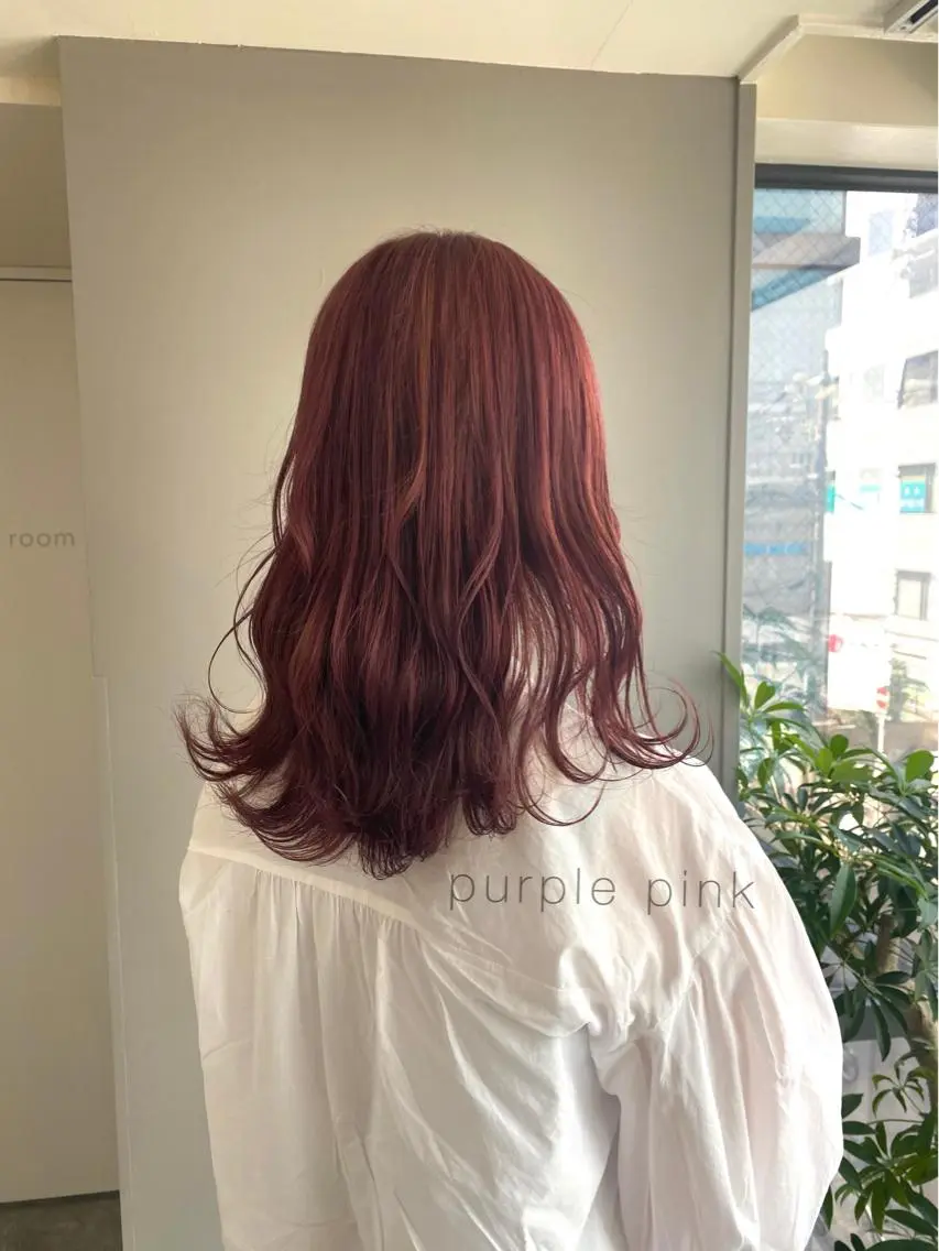 セミロング カラー ヘアアレンジ ブリーチ ピンクカラー ピンクパープル パープルカラー ボブ /ニュアンス/ satomi🧸💖のヘアスタイル