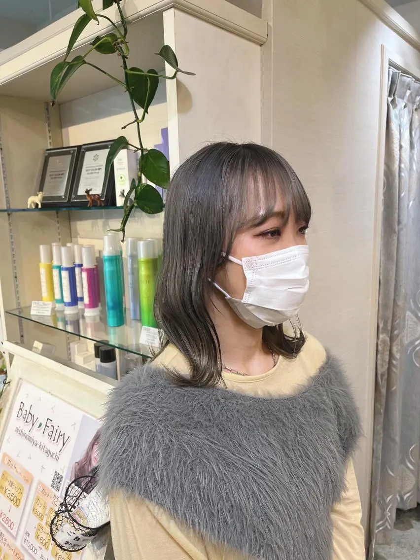 ミディアム カラー ブリーチ カット ヘアカラー カラー職人 なかもと たつひろのヘアスタイル