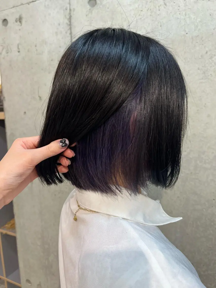 ショート カラー ブルーカラー ブルーバイオレット インナーカラー バイオレットカラー ヘアカラー Ayaka🩰🎀 ガーリー/暖色♡のヘアスタイル
