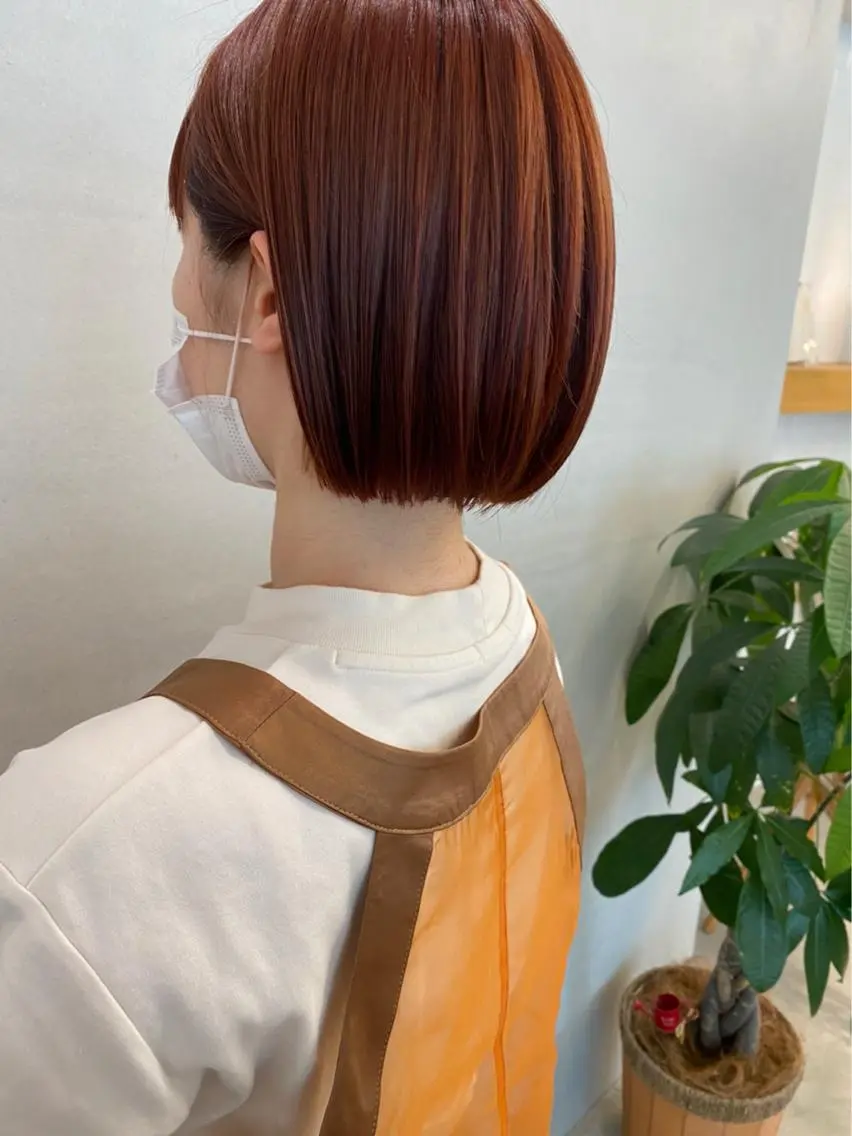 ショート カラー ヘアアレンジ ボブ 、 、のヘアスタイル