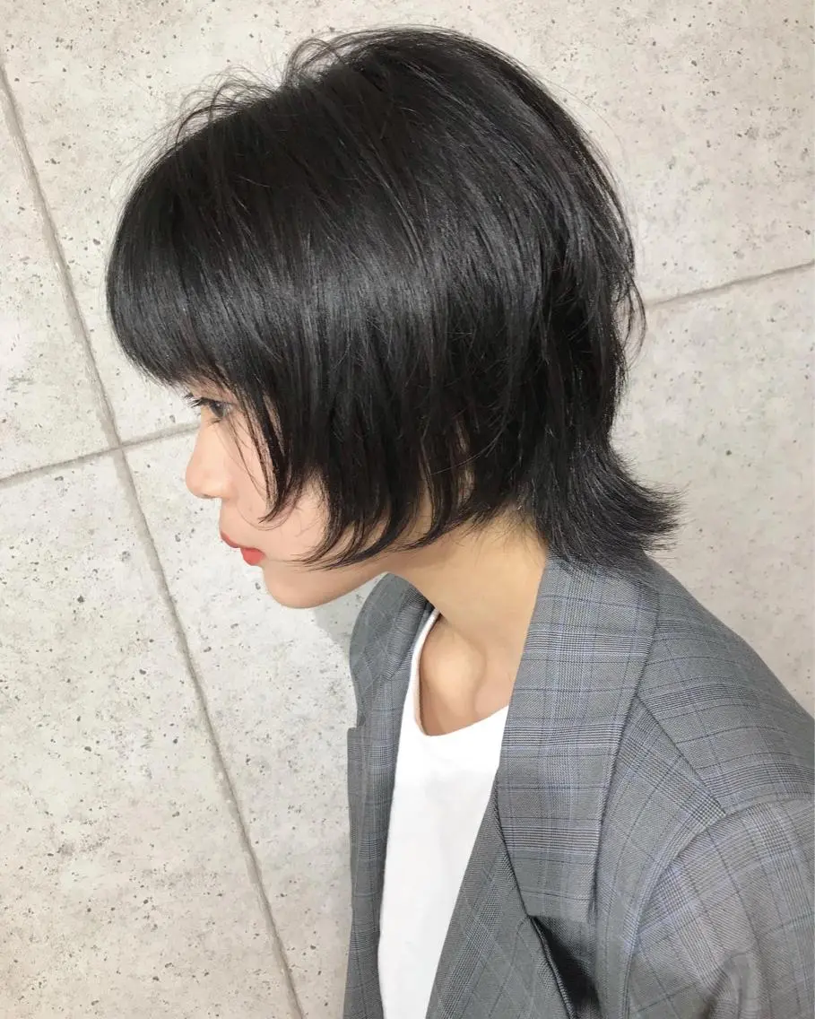 ミディアム ウルフカット カット ヘアカラー トリートメント hair teria ryu 大塚のヘアスタイル