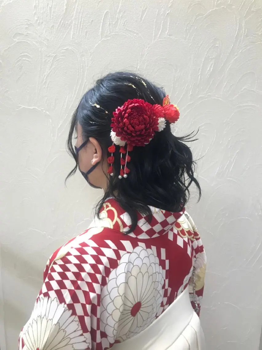 ミディアム ヘアアレンジ ヘアセット/メンズ パーマChihoのヘアスタイル