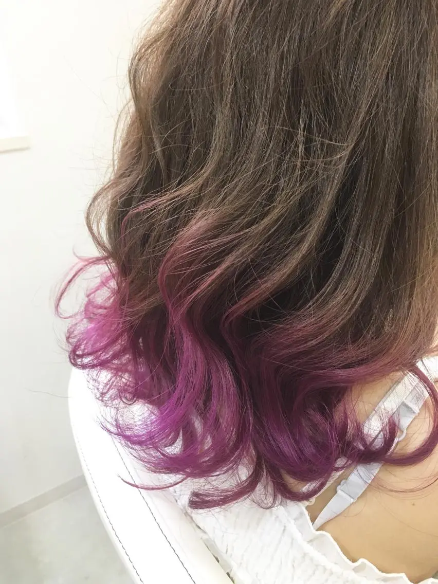セミロング ロング カラー グラデーションカラー 髪質改善 中川　翔のヘアスタイル