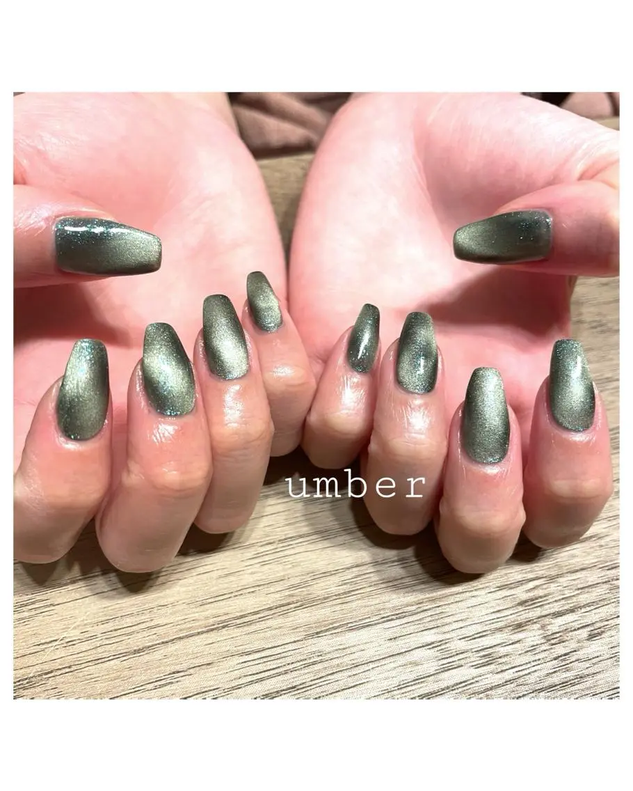 ネイル クリアネイル フラッシュネイル フットネイル フレンチネイル マグネットネイル ハンドネイル umber 三茶1分のネイルデザイン