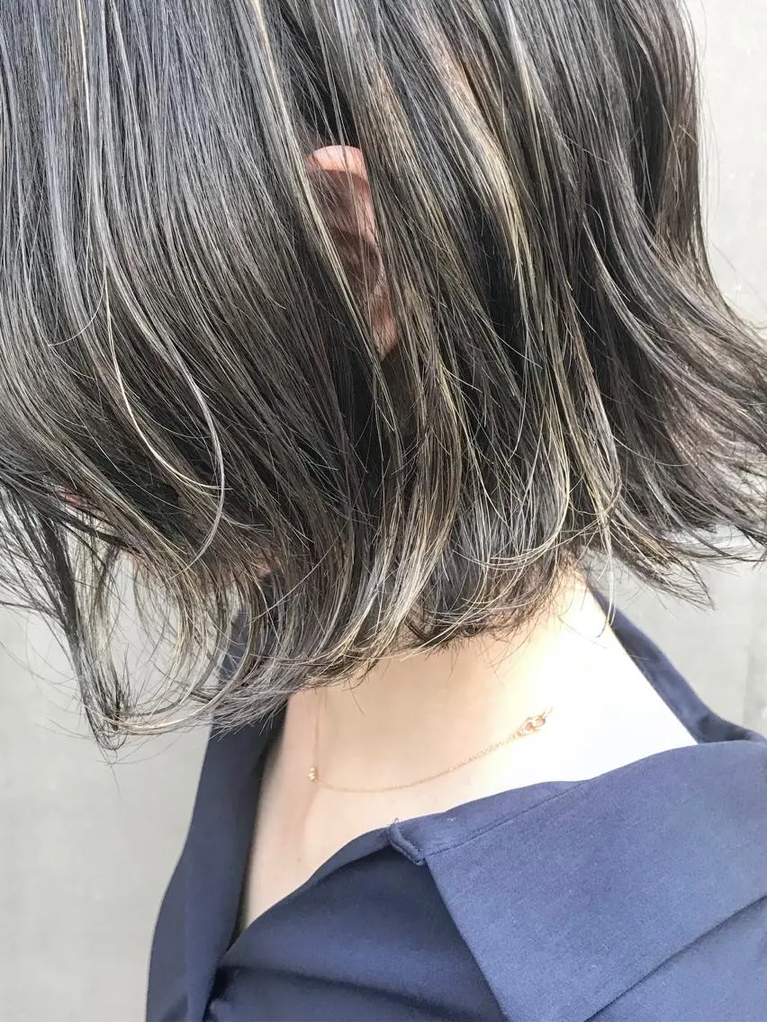 ショート カラー バレイヤージュ ブリーチ デザインカラー ハイライトカラー ハイライト 【渋谷で人気】艶髪× 髪質改善/ツヤカラーのヘアスタイル