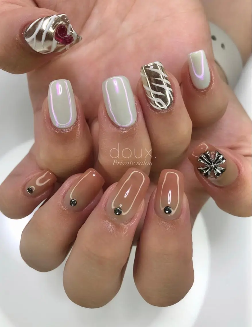 ネイル 韓国ネイル 持ち込み ニュアンスネイル シンプルネイル ワンホンネイル ハンドネイル doux. nailのネイルデザイン
