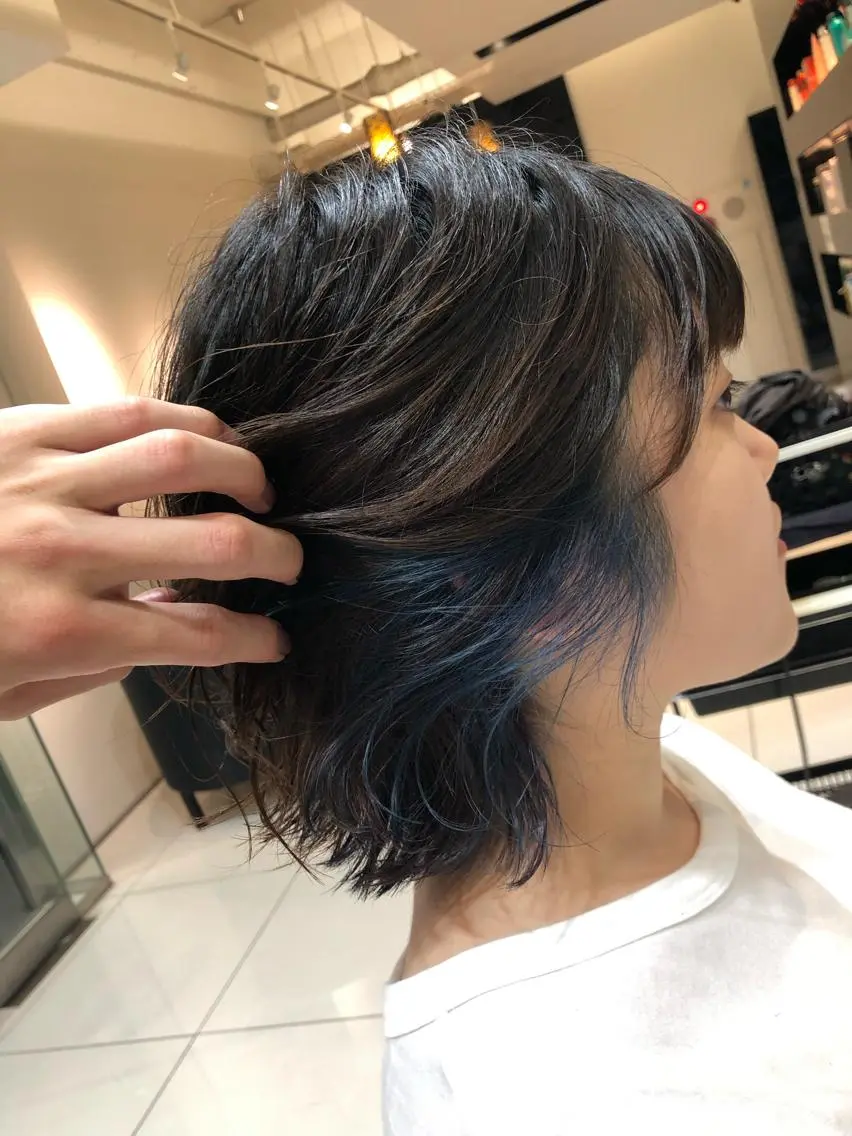 ショート カラー ヘアアレンジ ブルーカラー インナーカラー ✨髪質改善&ボブ✨ 近藤 凌のヘアスタイル