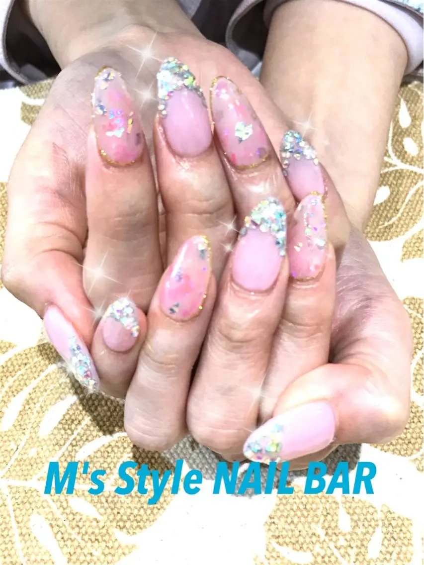 ネイル 持ち込み ピンク ハンドネイル M's Style NAIL BARのネイルデザイン