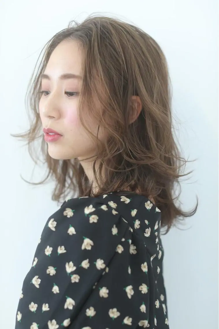 ミディアム カラー パーマ ヘアアレンジ メンズ キッズ ネイル マツエク・マツパ ヘアカラー EnBlesS西宮 マンツーマン神道有基のヘアスタイル