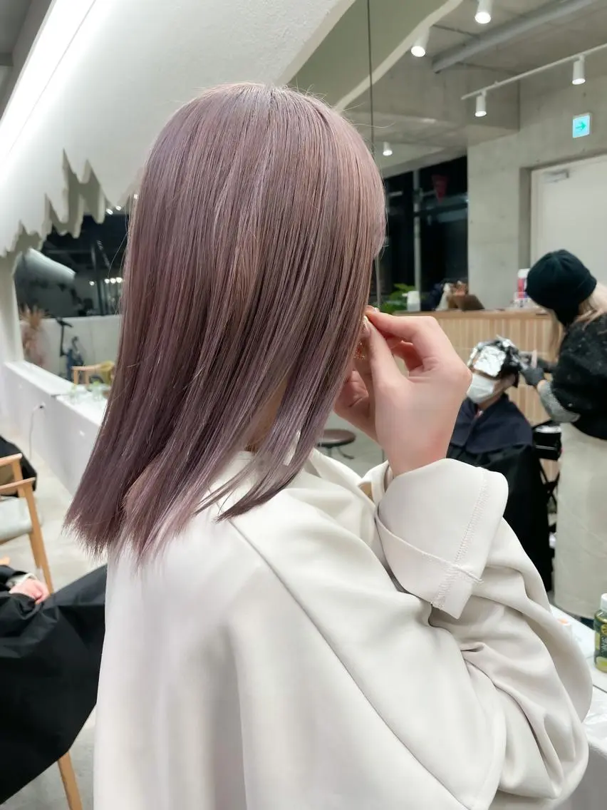 ミディアム カラー ヘアアレンジ ミニボブ/ブリーチ 🌈MISATOのヘアスタイル