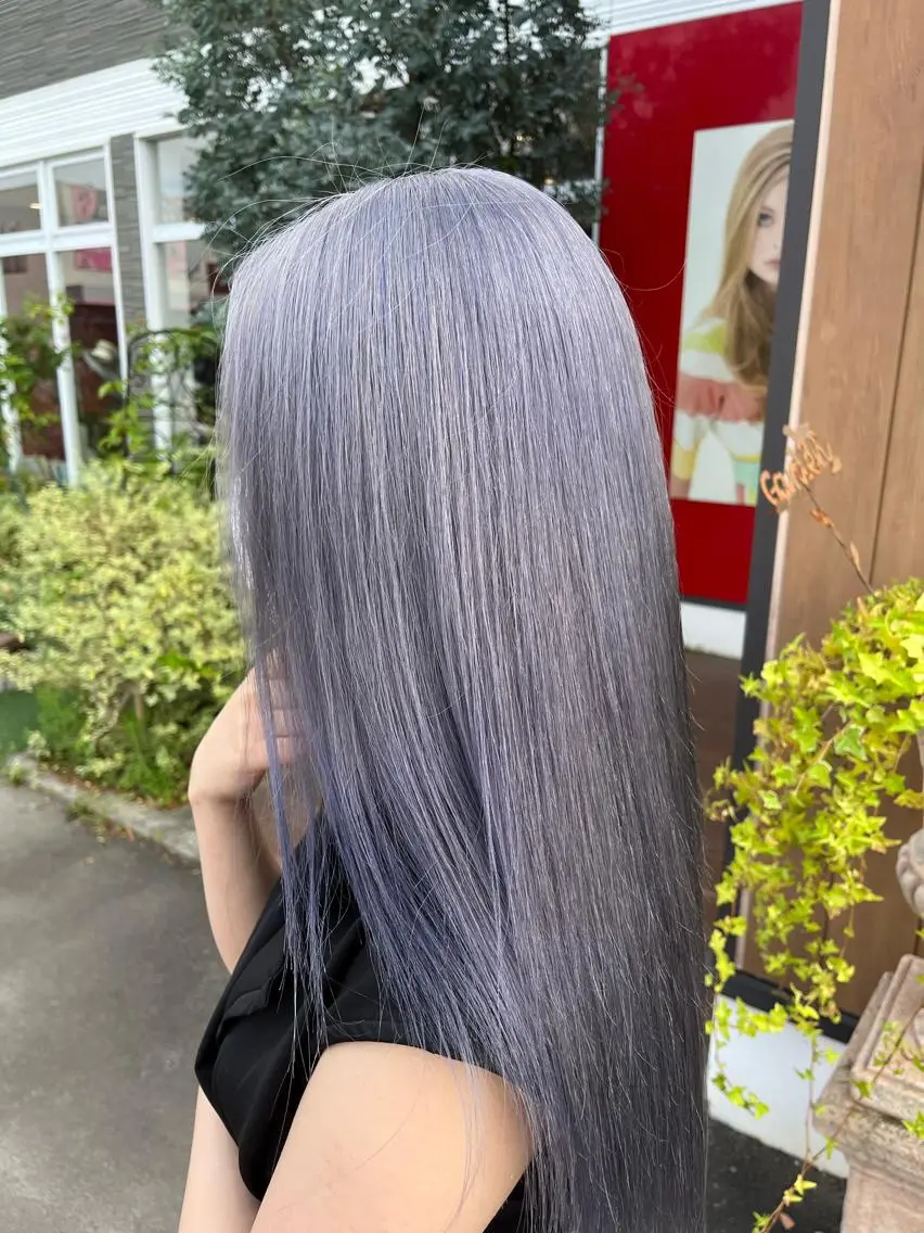 ロング アッシュ 髪質改善 縮毛矯正 ヘアカラー トリートメント 工藤 勇樹のヘアスタイル