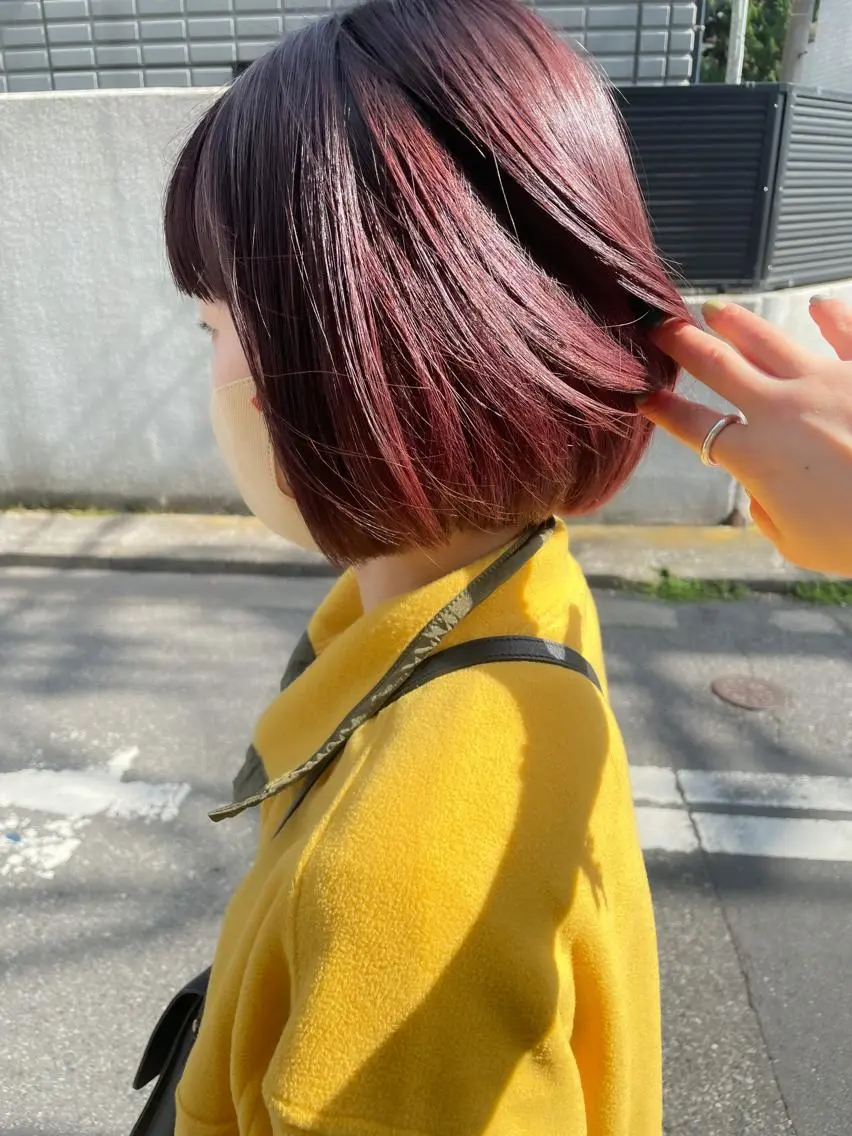 ショート カラー ヘアアレンジ ミニボブ/ブリーチ 🌈MISATOのヘアスタイル
