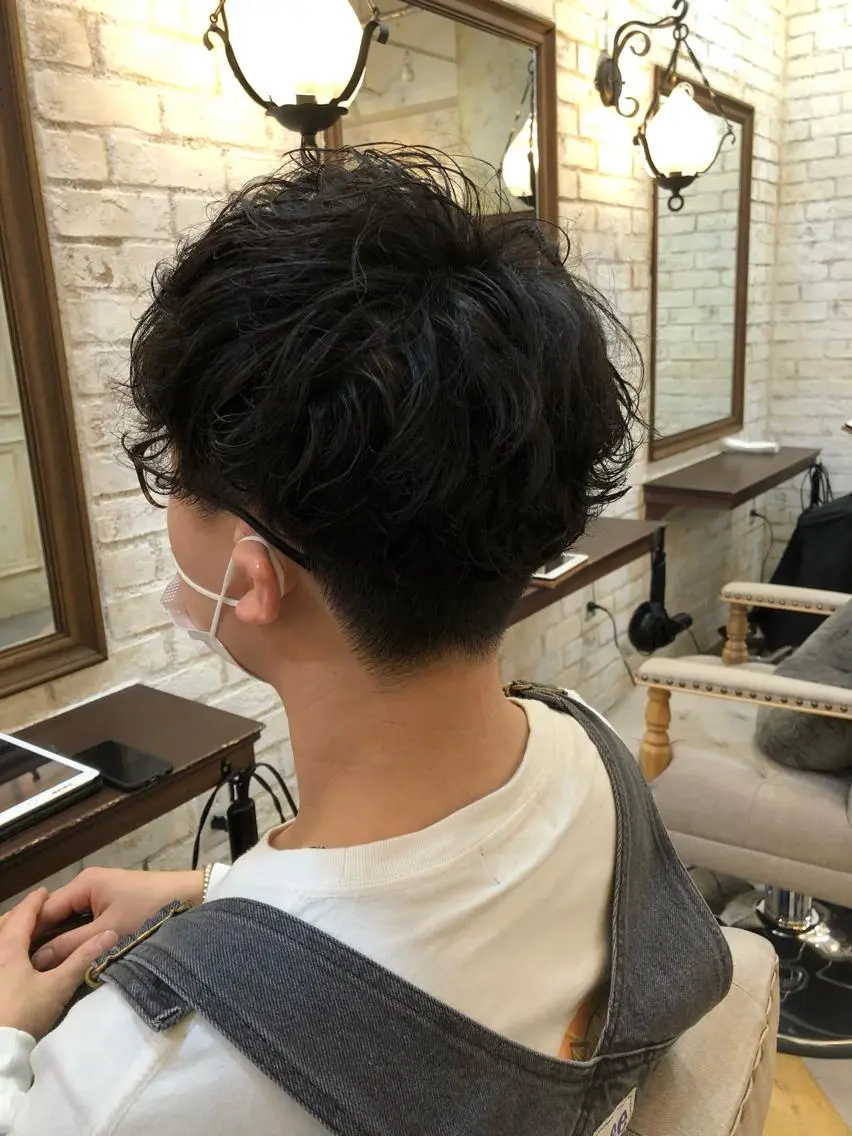ショート パーマ メンズ 鷺沼駅徒歩1分 キシタクのヘアスタイル