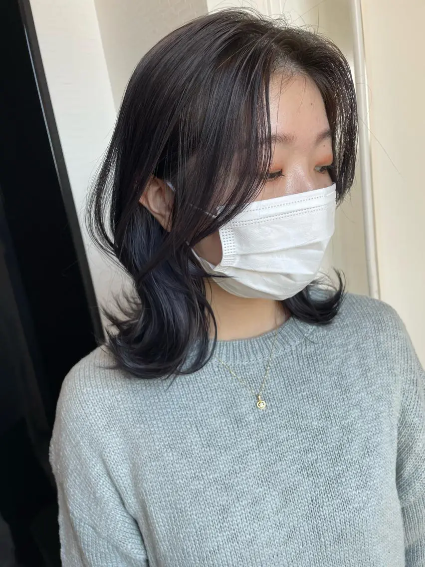 セミロング カラー ヘアカラー トリートメント YUI/ ブリーチカラー🌷のヘアスタイル