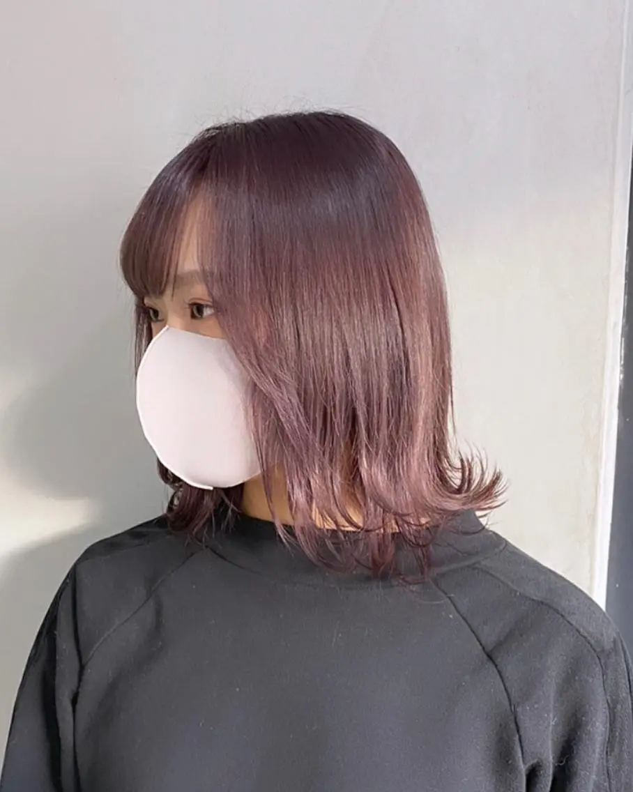 ミディアム カラー パーマ ヘアアレンジ 🤍透明感カラー🤍 Ryujiのヘアスタイル