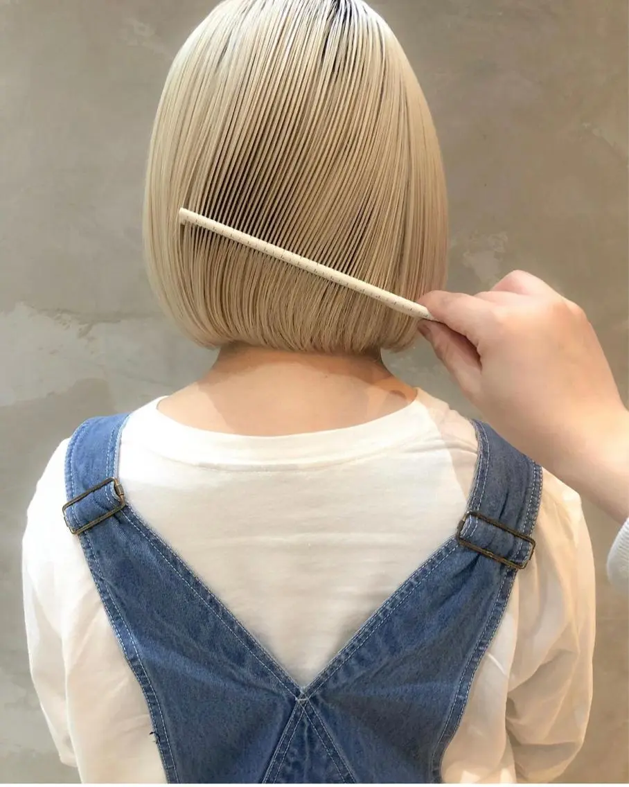 ショート カラー 切りっぱなしボブ ブリーチ ボブ 渋谷/メンズ特化/ 女子ウケ/FUKAのヘアスタイル