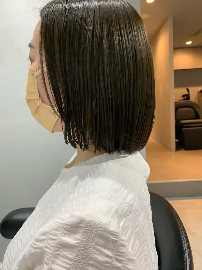 ショート カラー ボブパーマコテ巻き風 パーマNo1深江秀平のヘアスタイル