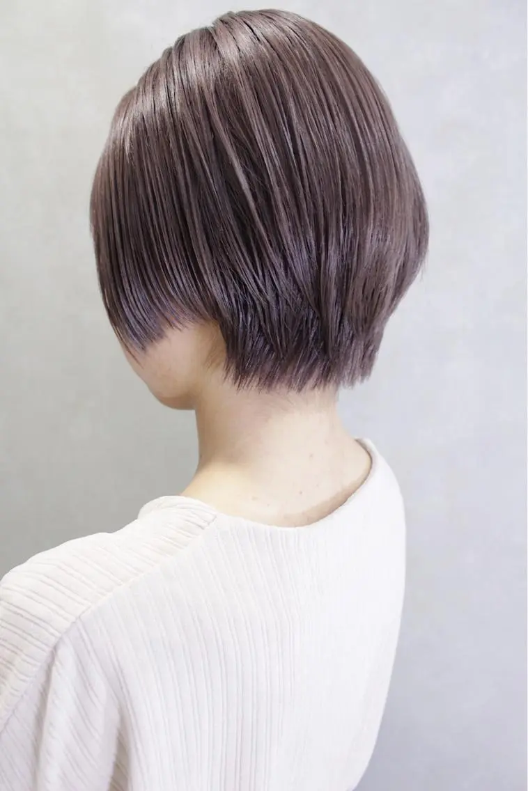 ショート カラー ヘアアレンジ ブラウンカラー パープルカラー パープルブラウン ヘアカラー トリートメント lani ブリーチ /ダブルカラーのヘアスタイル
