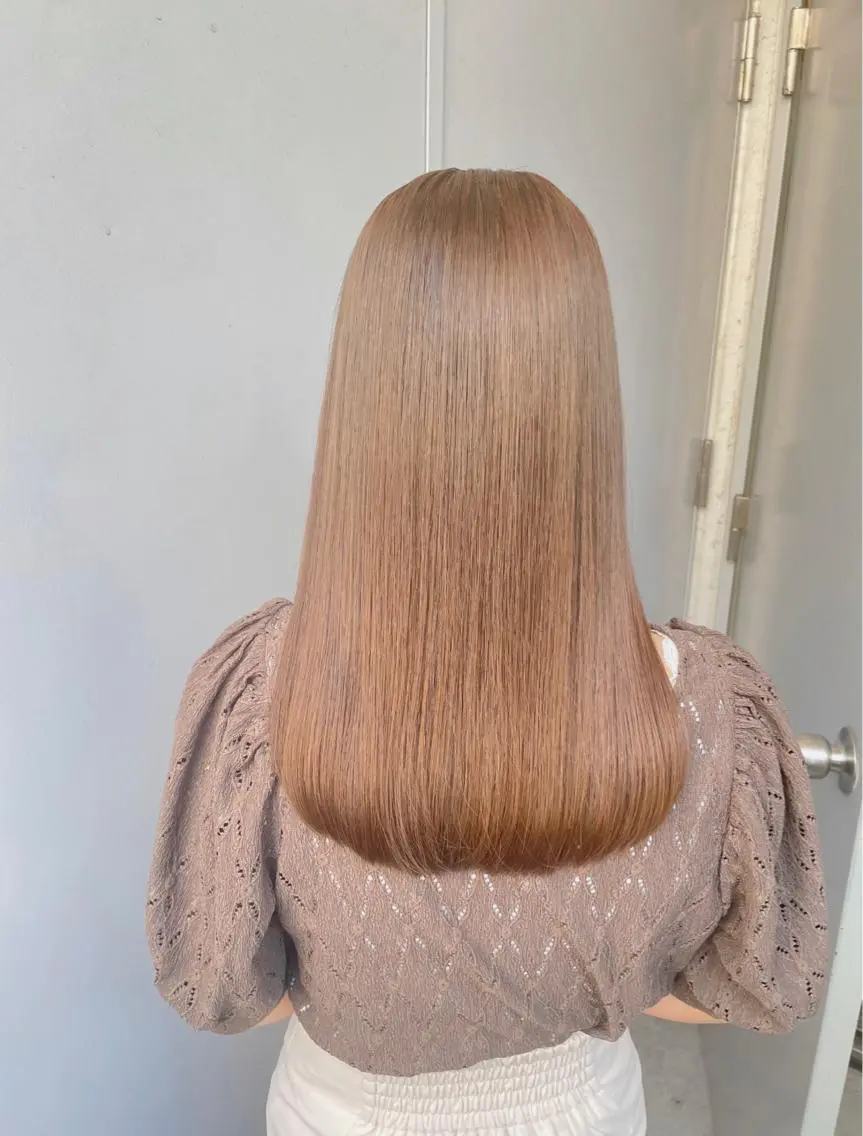 ロング カラー ヘアカラー トリートメント ヘッドスパ ヘアセット ベージュカラー💖 やすひろのヘアスタイル