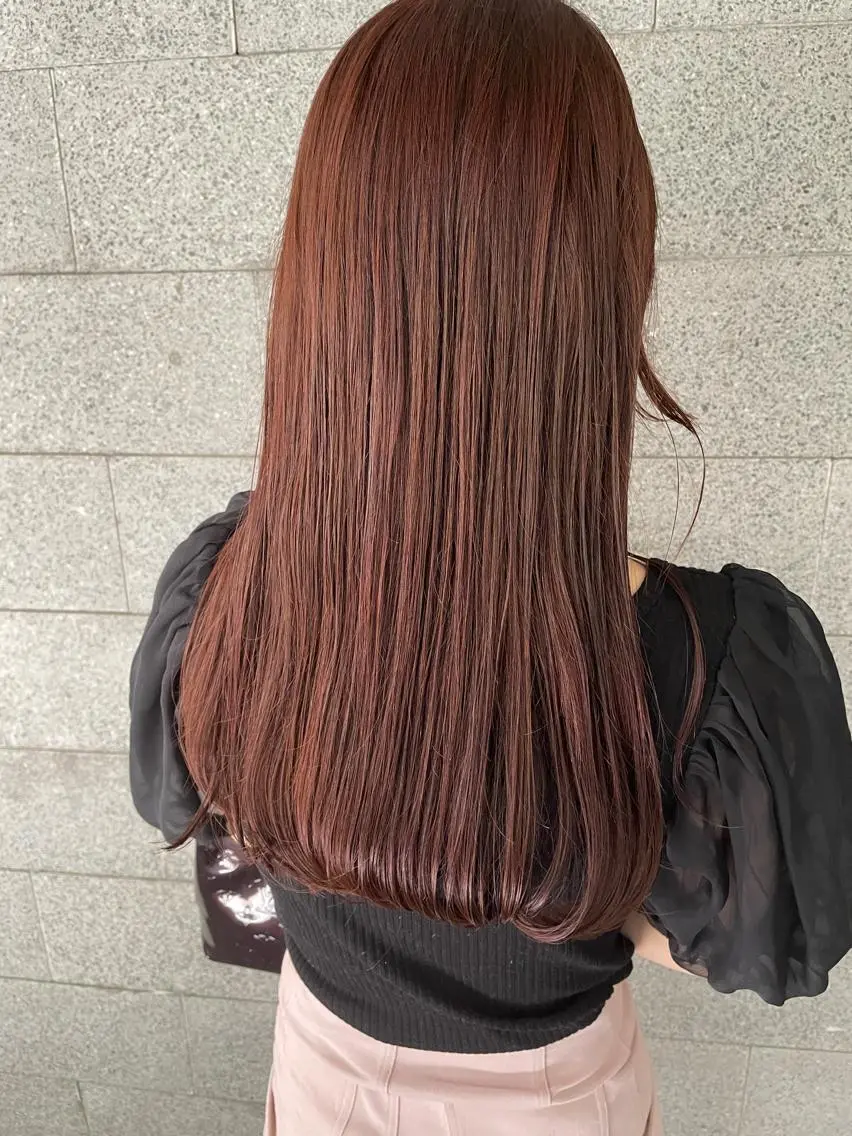 ロング カラー ベージュカラー ブリーチ ブリーチなしカラー ピンクカラー ピンクベージュ ROUTE KOUTAのヘアスタイル