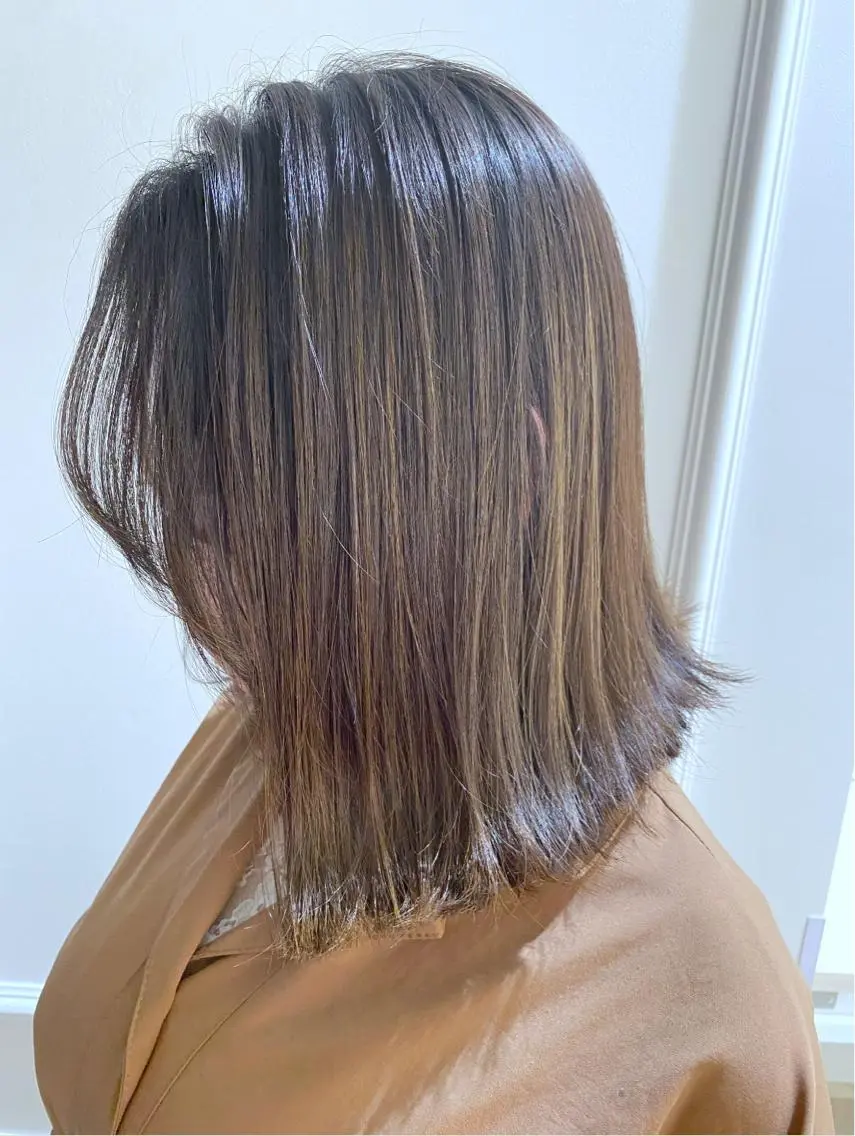 ショート カット トリートメント 小顔レイヤー/ ベージュ🤍Rieのヘアスタイル
