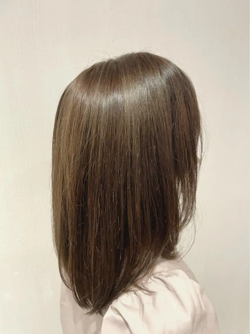 ミディアム カラー ブリーチ 透明感カラー ブリーチなしカラー ナチュラル🧡可愛い MINAMIのヘアスタイル
