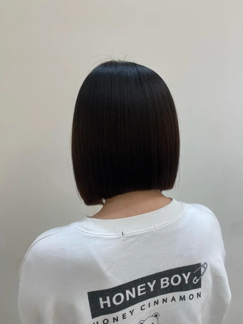 ショート ワンレンボブ ショートボブ ボブ 髪質改善 ショートヘア 🌿レイヤー/ブリー チ/🌿JINのヘアスタイル
