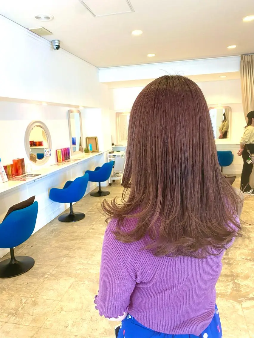 セミロング カラー ベージュカラー ピンクカラー ピンクベージュ カット ヘアカラー トリートメント 谷合 貴志のヘアスタイル