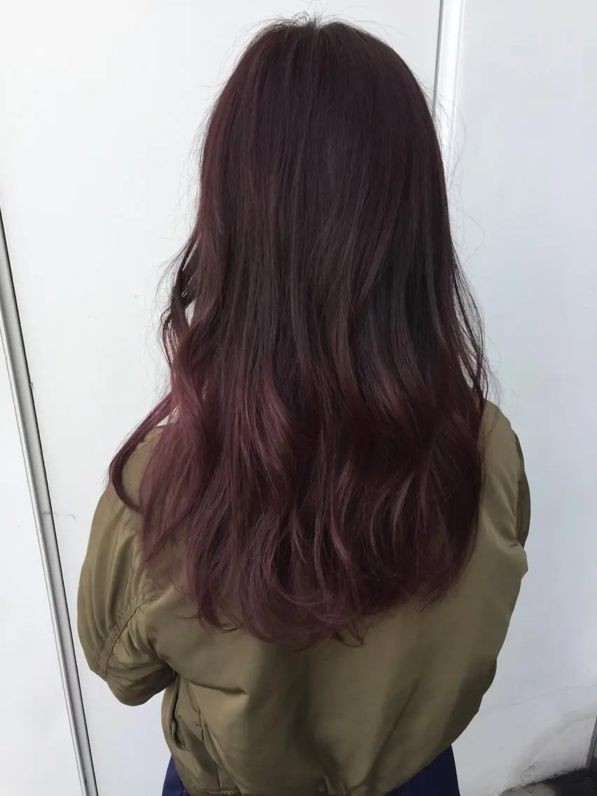 ロング カラー アッシュ グラデーションカラー ピンクカラー ピンクアッシュ 武田 久司のヘアスタイル