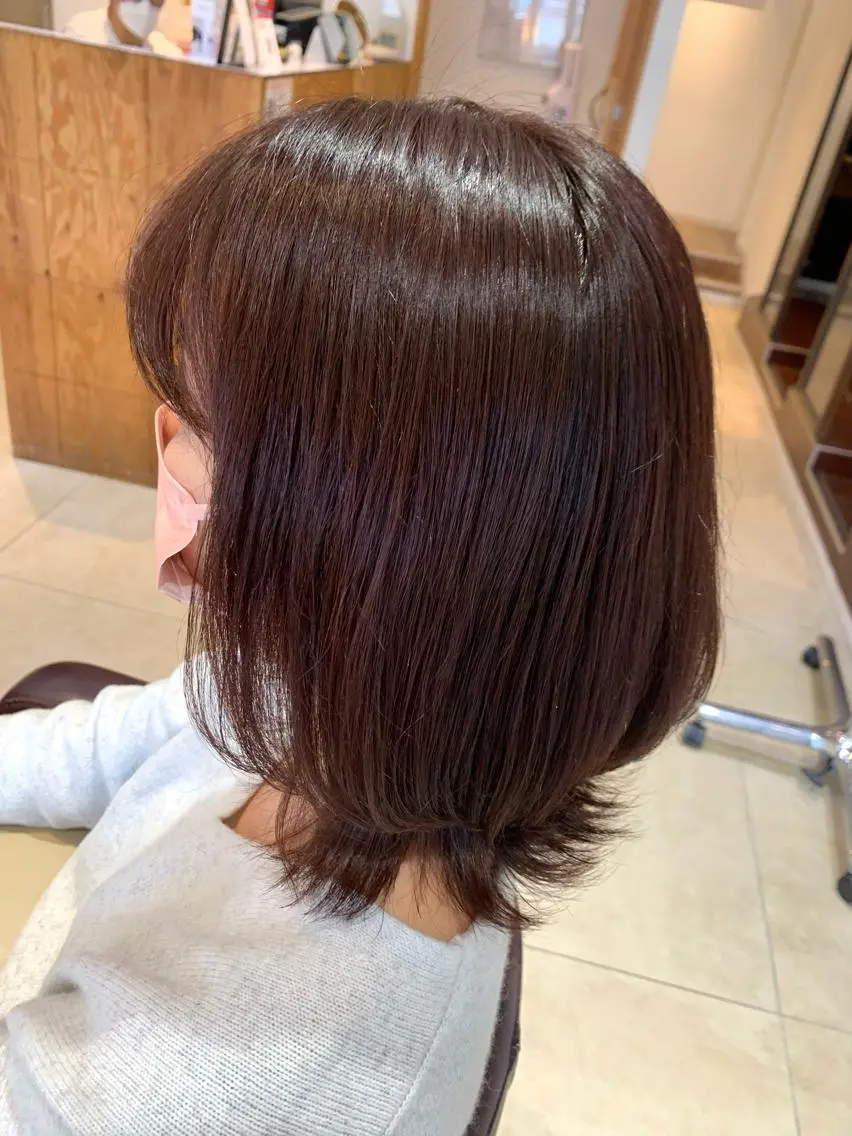 セミロング ピンクブラウン 庄司 沙羅のヘアスタイル